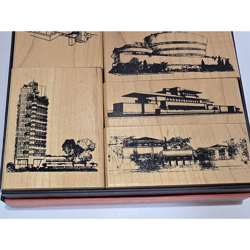 Frank Lloyd Wright Architectural Rubber Stamp Set Museum of Modern Art MoMA